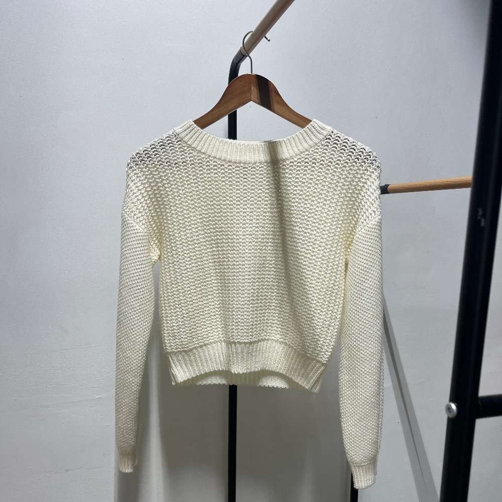 Cropped Waffle Knit Sweater